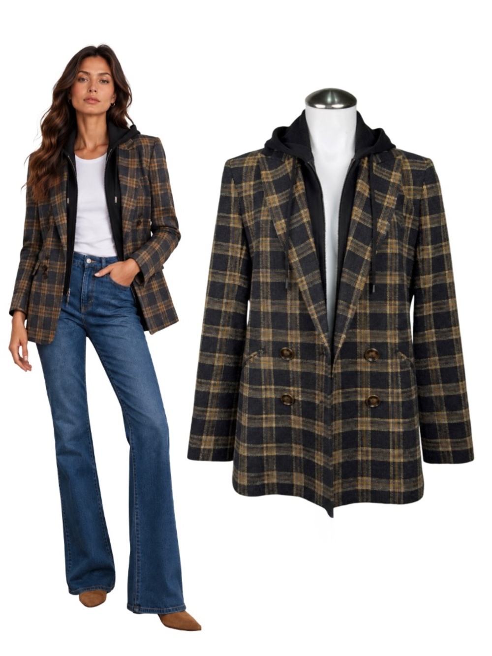 $695 VERONICA BEARD Oria Plaid Dickey Blazer Jacket Sz 6 Wool Blend